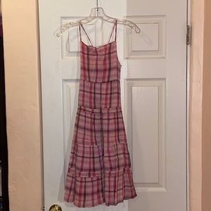pink plaid dress•gap kids
